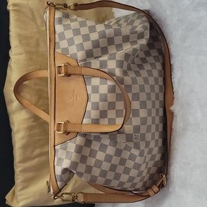 Authentic Louis Vuitton Damier Azur Siracusa GM Crossbody Tote